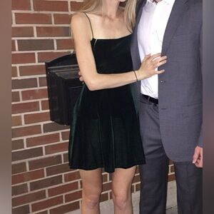 Urban Outfitters Velvet Green Mini Dress